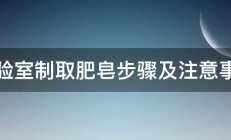 实验室制取肥皂步骤及注意事项 