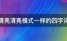 跟清亮清亮模式一样的四字词语 