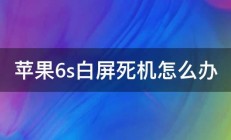 苹果6s白屏死机怎么办 