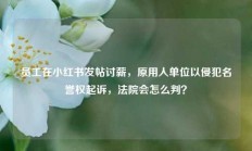 员工在小红书发帖讨薪，原用人单位以侵犯名誉权起诉，法院会怎么判？