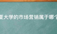 宁夏大学的市场营销属于哪个系 