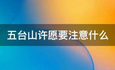 五台山许愿要注意什么 