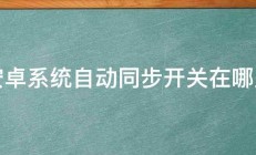 安卓系统自动同步开关在哪里 