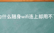 为什么随身wifi连上却用不了 