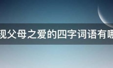 表现父母之爱的四字词语有哪些 