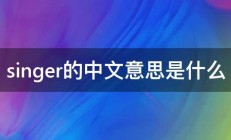 singer的中文意思是什么 