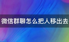 微信群聊怎么把人移出去 