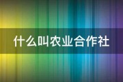 什么叫农业合作社 