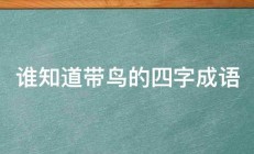 谁知道带鸟的四字成语 