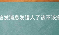 微信发消息发错人了该不该撤回 