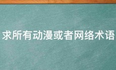 求所有动漫或者网络术语 