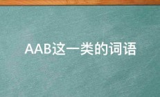 AAB这一类的词语 