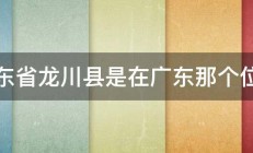 广东省龙川县是在广东那个位置 