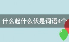 什么起什么伏是词语4个 