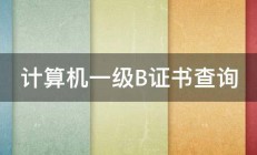 计算机一级B证书查询 