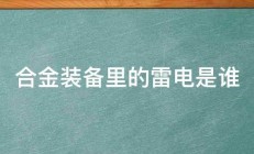 合金装备里的雷电是谁 