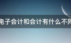 电子会计和会计有什么不同 