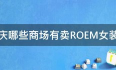 重庆哪些商场有卖ROEM女装的 