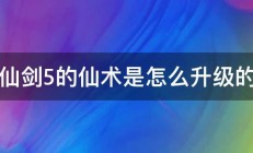 仙剑5的仙术是怎么升级的 