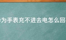 华为手表充不进去电怎么回事 