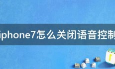 iphone7怎么关闭语音控制 