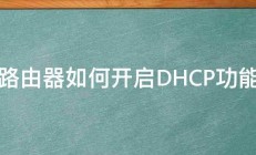 路由器如何开启DHCP功能 