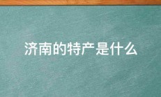 济南的特产是什么 