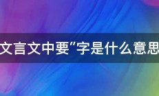 文言文中要″字是什么意思 