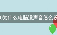 w10为什么电脑没声音怎么设置 