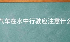 汽车在水中行驶应注意什么 