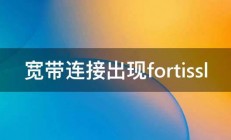 宽带连接出现fortissl 