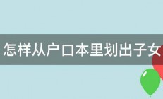 怎样从户口本里划出子女 