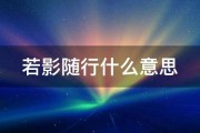 若影随行什么意思 