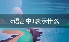 c语言中3表示什么 