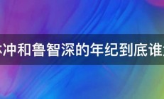 林冲和鲁智深的年纪到底谁大 