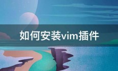 如何安装vim插件 