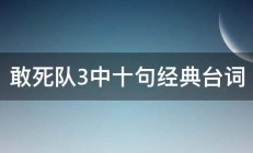 敢死队3中十句经典台词 