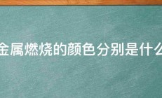 金属燃烧的颜色分别是什么 