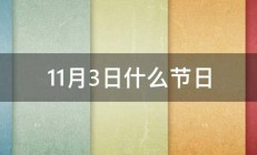 11月3日什么节日 