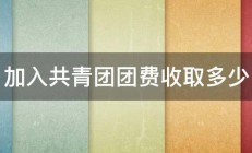 加入共青团团费收取多少 