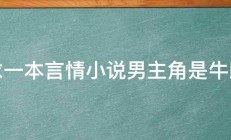 求一本言情小说男主角是牛郎 