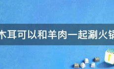 黑木耳可以和羊肉一起涮火锅吗 