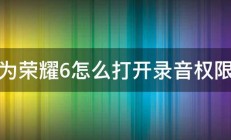 华为荣耀6怎么打开录音权限阿 