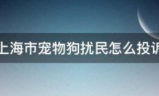 上海市宠物狗扰民怎么投诉 