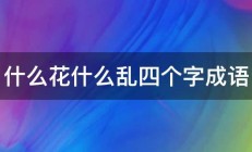 什么花什么乱四个字成语 