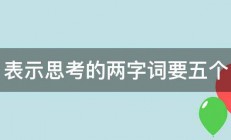 表示思考的两字词要五个 