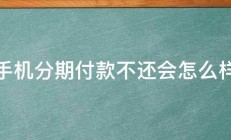 手机分期付款不还会怎么样 