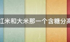 红米和大米那一个含糖分高 