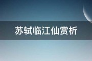 苏轼临江仙赏析 