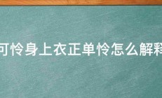 可怜身上衣正单怜怎么解释 